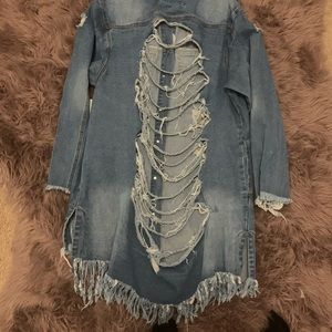 Denim jean dress jacket
